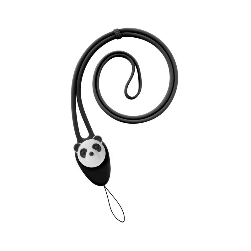 Bone / Charm Lanyard Plus 大逗扣弹力颈挂绳 - 猫熊 - 其他 - 硅胶 黑色
