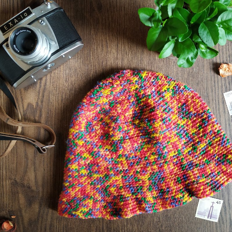 纯羊毛手工小帽檐毛线帽-翘课去哪玩 - 帽子 - 羊毛 