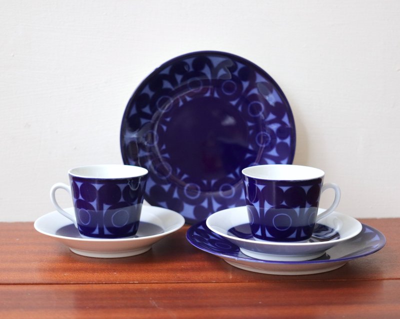 瑞典Rörstrand AGDA蓝花藤茶杯盘三件组 - 咖啡杯/马克杯 - 瓷 蓝色