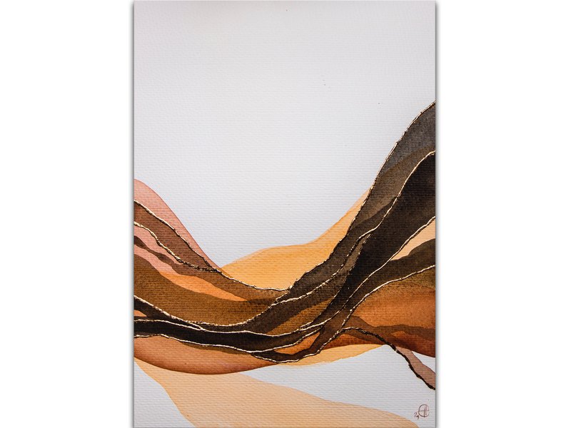 Grand Canyon Painting Arizona Rocky Original Art Abstract Watercolor Painting - 海报/装饰画/版画 - 纸 咖啡色