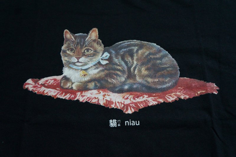 短袖T恤 - 猫 - niau - 男装上衣/T 恤 - 棉．麻 白色