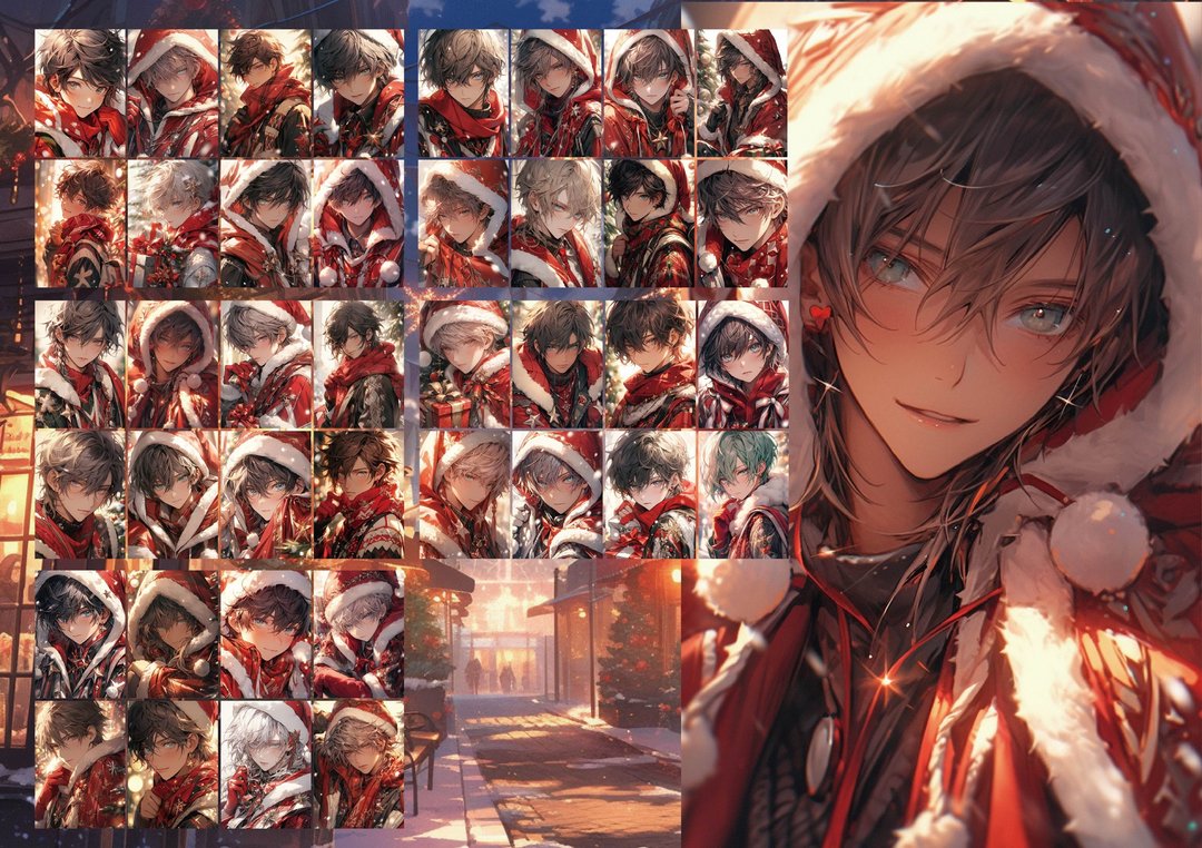 CUTE BOY CHRISTMAS SEAL SHEET - 贴纸 - 纸 