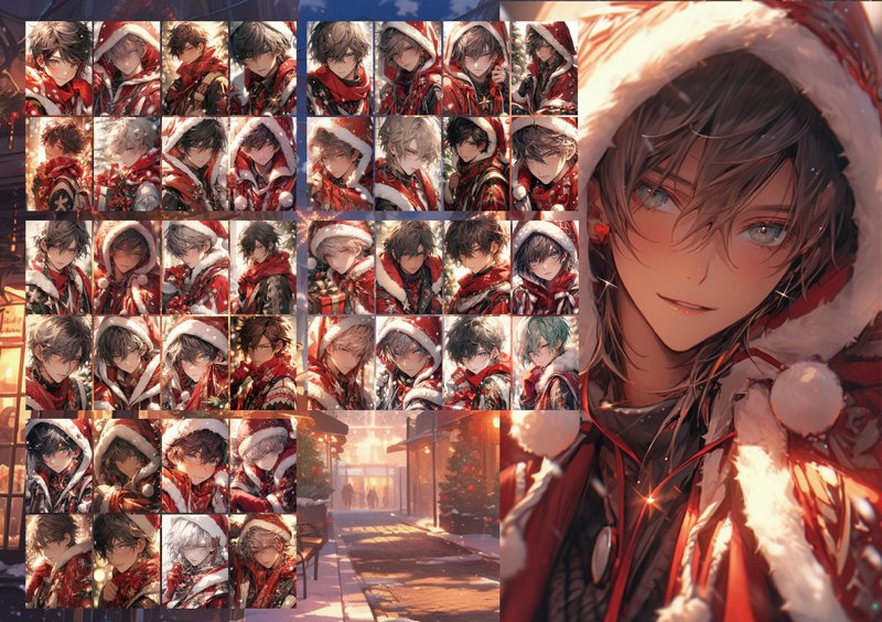 CUTE BOY CHRISTMAS SEAL SHEET - 贴纸 - 纸 