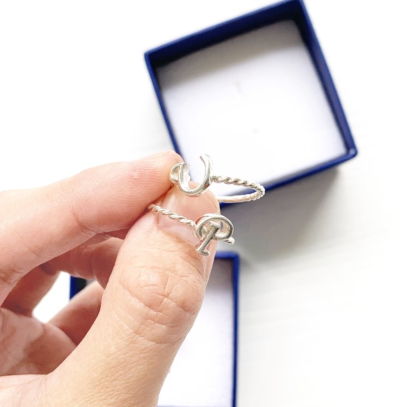 INITIAL字母系列 - 立体 优雅 定制 纯银 戒指 - 戒指 - 其他材质 银色