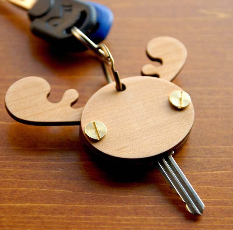 Zookeyer 钥匙套/麋鹿款/圣诞节限量版 - 钥匙链/钥匙包 - 木头 咖啡色