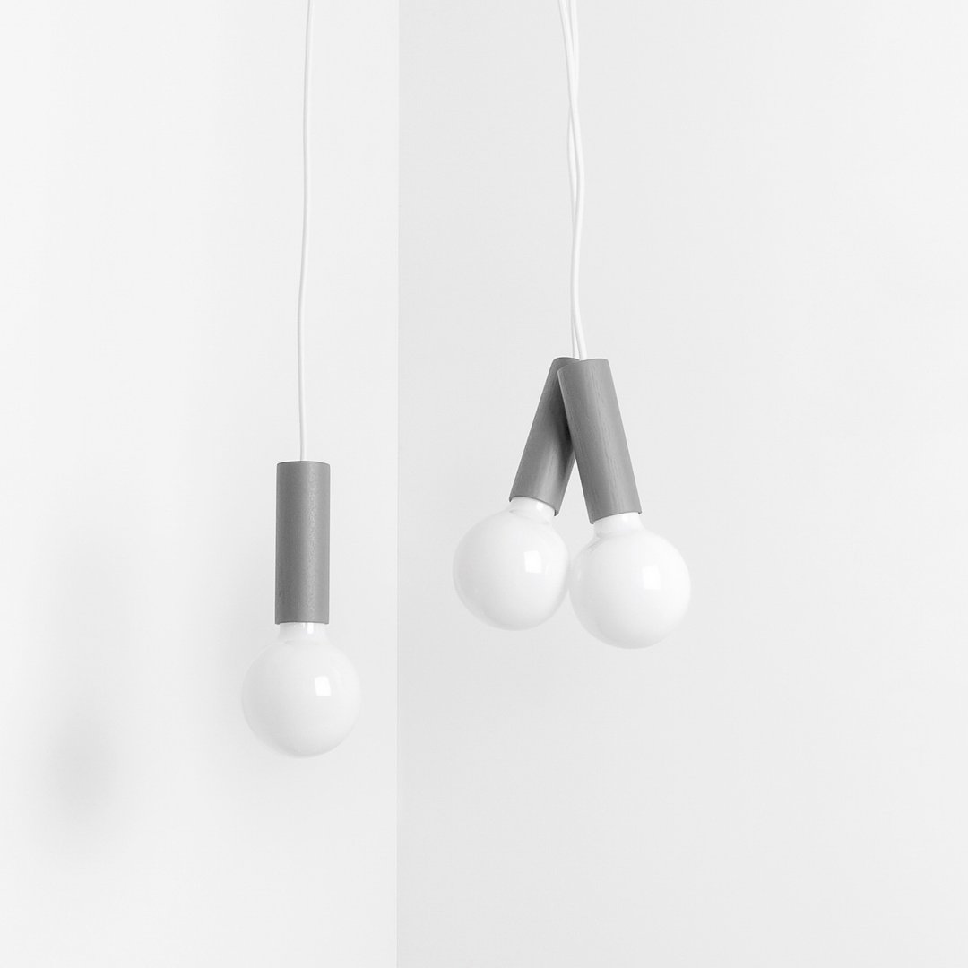 CHERRY Pendant Lamp | 木制磁性组合吊灯 | 灰 - 灯具/灯饰 - 木头 灰色