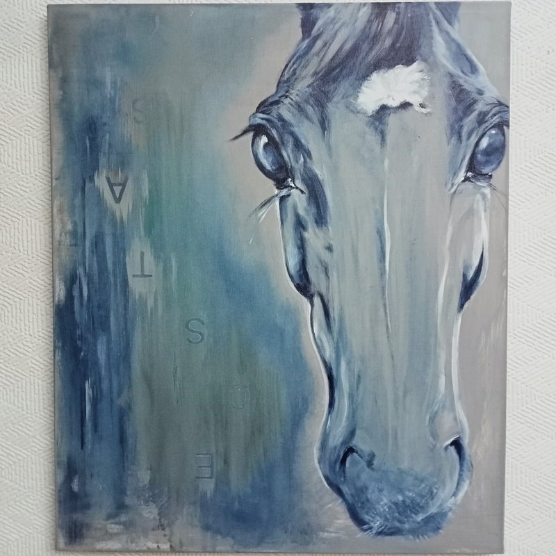 静观灵驹/疗愈系灵性画作/为空间注入沉静能量 - 海报/装饰画/版画 - 棉．麻 蓝色