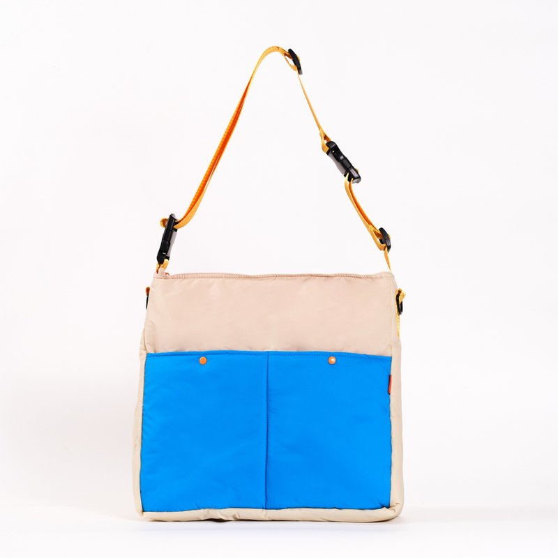 Japfac Lively Tote Cream & Blue sky - 侧背包/斜挎包 - 聚酯纤维 蓝色