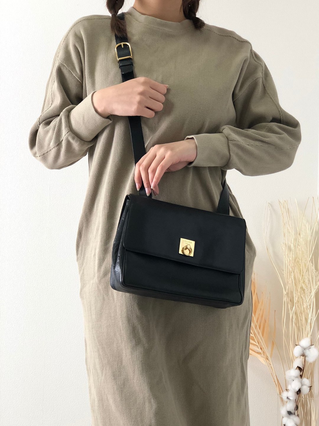 【日本直送二手包装】CELINE Gancini 单肩包 深海军蓝 Vintage 复古老款 3r735p - 侧背包/斜挎包 - 真皮 蓝色