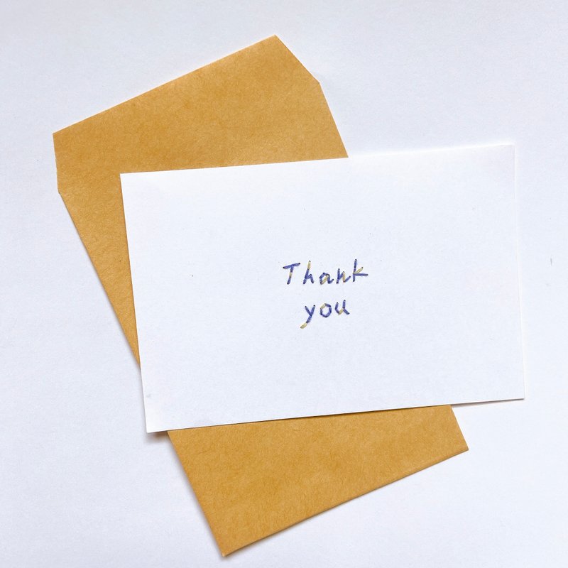 感谢卡thank you   手工针线缝图 纸绣卡片 - 卡片/明信片 - 纸 白色