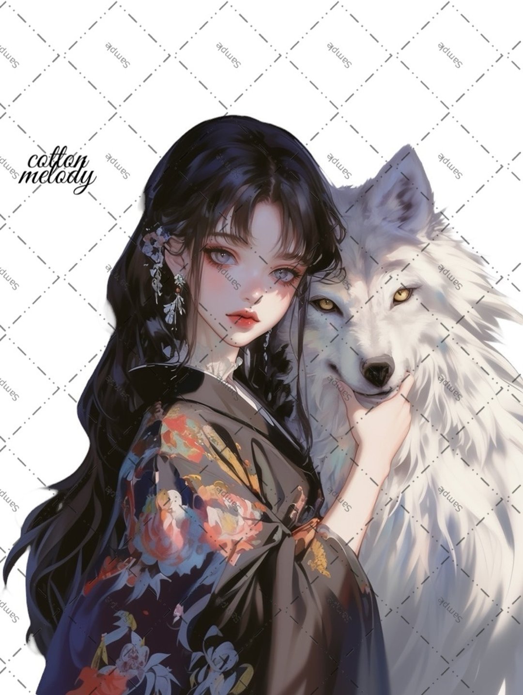 original sticker no.1790 人物贴纸 原创贴纸 原创人物贴纸 装饰贴纸 cotton melody - 贴纸 - 纸 