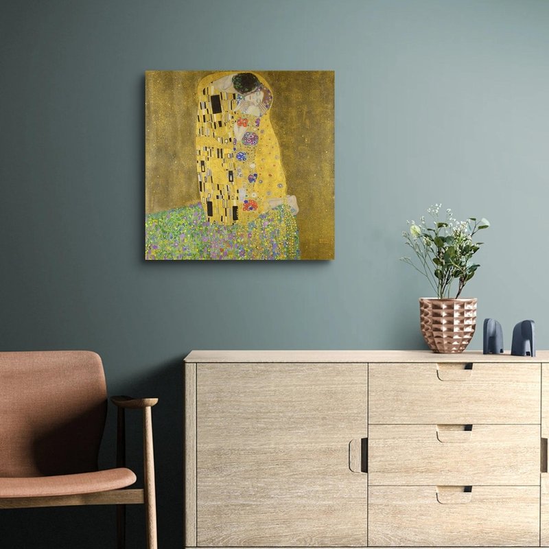 吻古斯塔夫克林姆 The Kiss by Gustav Klimt 艺术微喷无框画 - 海报/装饰画/版画 - 聚酯纤维 