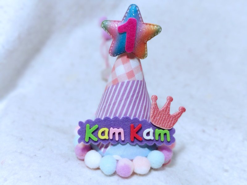 Birthday star 生日之星  宠物生日帽 宠物 猫犬 狗狗 - 衣/帽 - 棉．麻 蓝色