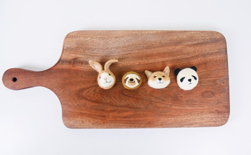 疗育 动物胸针 兔子 树懒 狐狸 熊猫 羊毛毡  饰品 胸针 - 胸针 - 羊毛 咖啡色