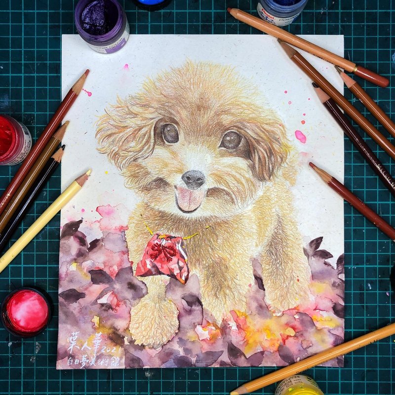定制化接单 毛小孩动物肖像插画订制 ( 20cm x 25cm ) - 订制画像 - 纸 多色