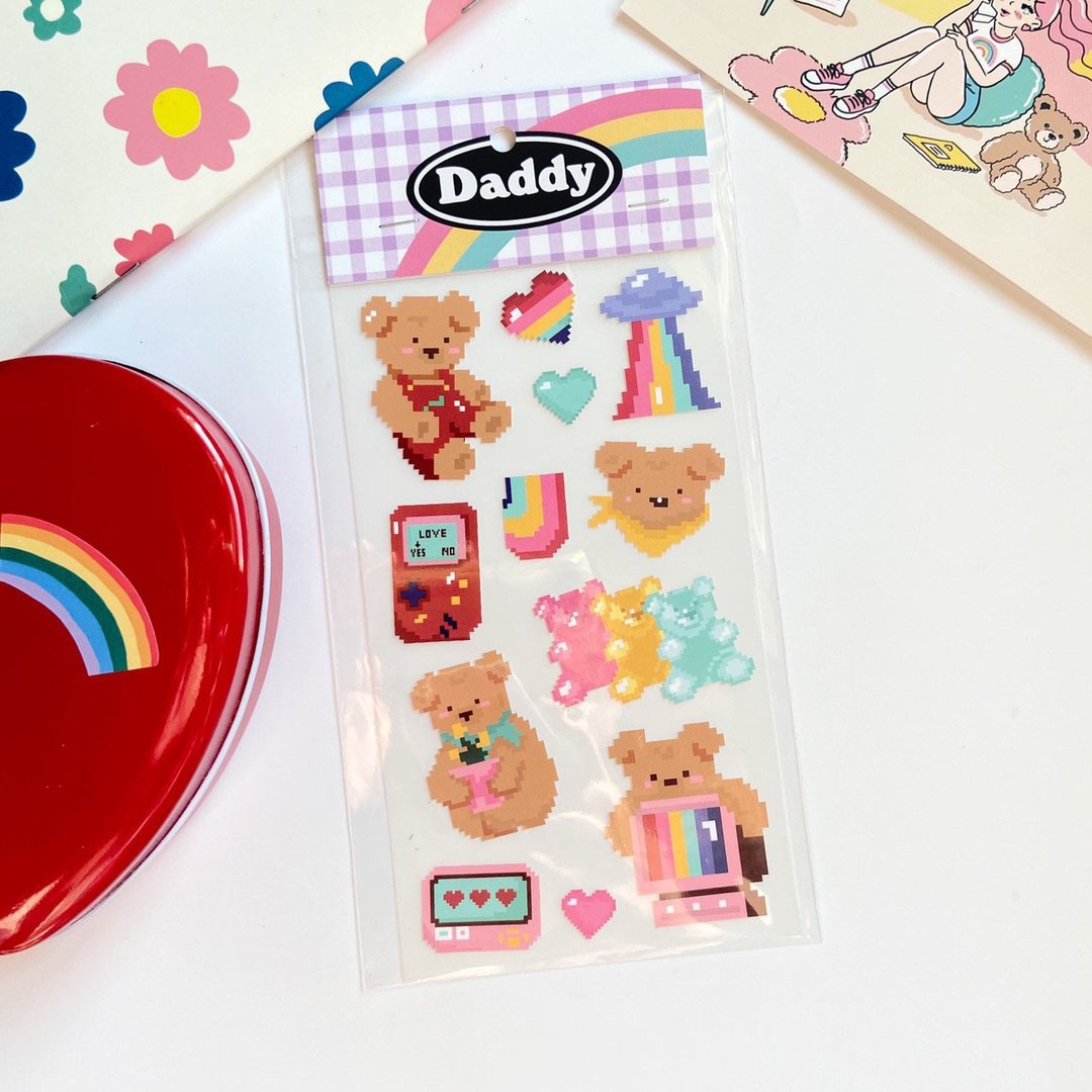 Bear Pixel (Gummy) Sticker - 贴纸 - 其他材质 多色