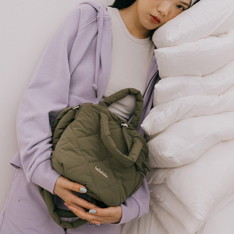 PUFFY系列新品 | CLIO 两用单肩包小号 (葡萄绿) - 侧背包/斜挎包 - 尼龙 绿色
