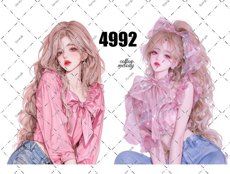 original sticker no.4992 人物贴纸 原创贴纸 原创人物贴纸 装饰贴纸 cotton melody - 贴纸 - 纸 
