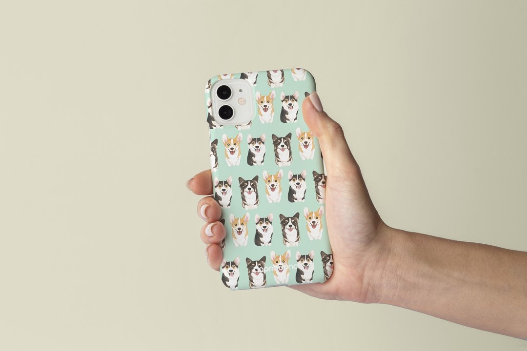 柯基犬 哥基 防摔手机壳 (支持全系列 iPhone) - 手机壳/手机套 - 塑料 绿色