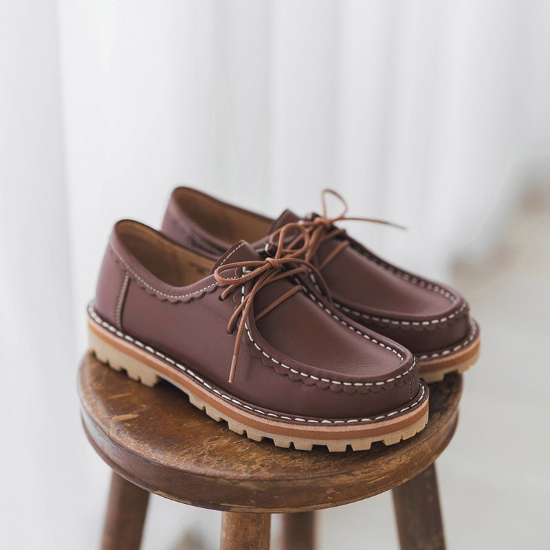 日式花边千层派袋鼠鞋 _ 卡布奇诺 / 咖啡 - 其他女款皮鞋 - 真皮 咖啡色