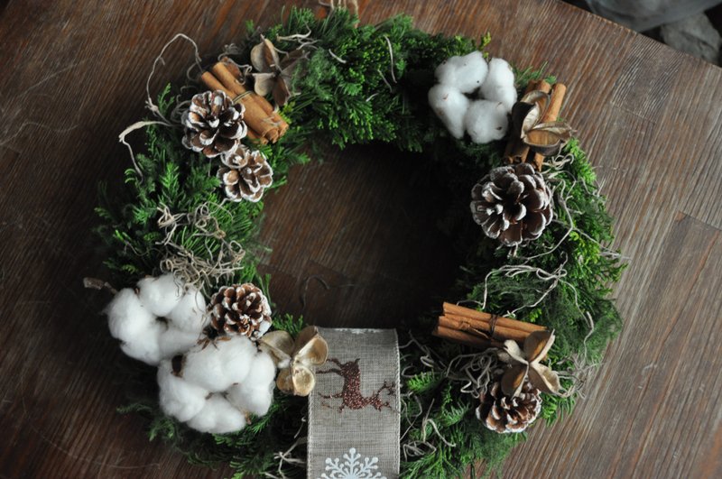 新鲜松柏圣诞手绑花圈体验课 - 植栽 - 植物．花 