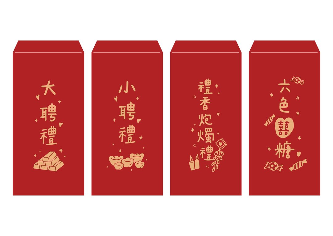 现货 MIT台湾制  婚礼烫金红包袋  手绘风  12礼红包袋 - 红包/春联 - 纸 
