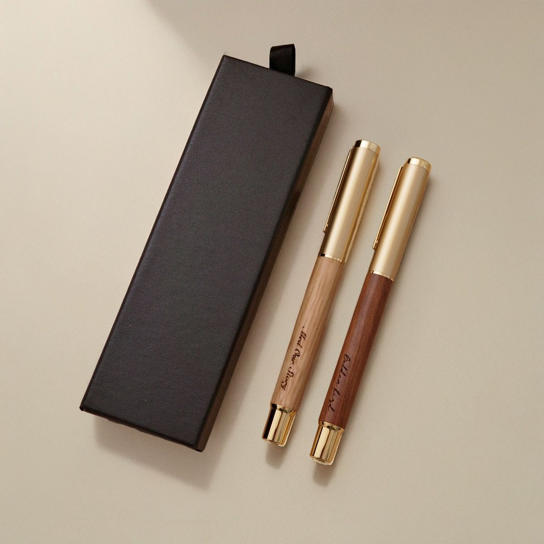 【快速出货】定制化钢笔 花梨木钢笔 附礼盒 商务用 文具用品 钢 - 钢笔 - 木头 