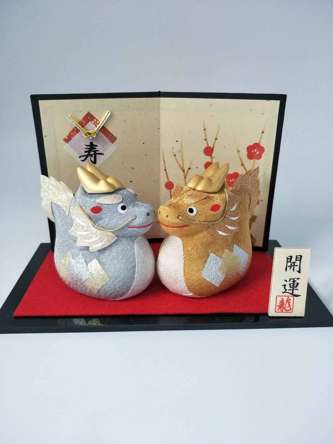 【招福干支】开运干支 生肖龙 缘起物 金银开运龙 - 摆饰 - 丝．绢 多色