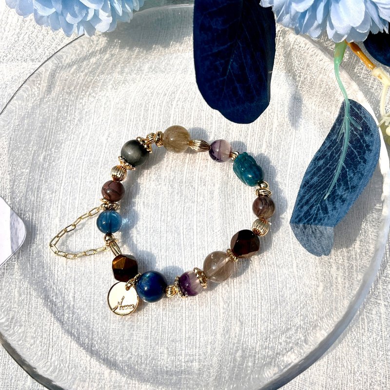 魔法师的宝石*能言道、招财、明事理、避邪之水晶*天河石、蓝晶石 - 手链/手环 - 水晶 蓝色