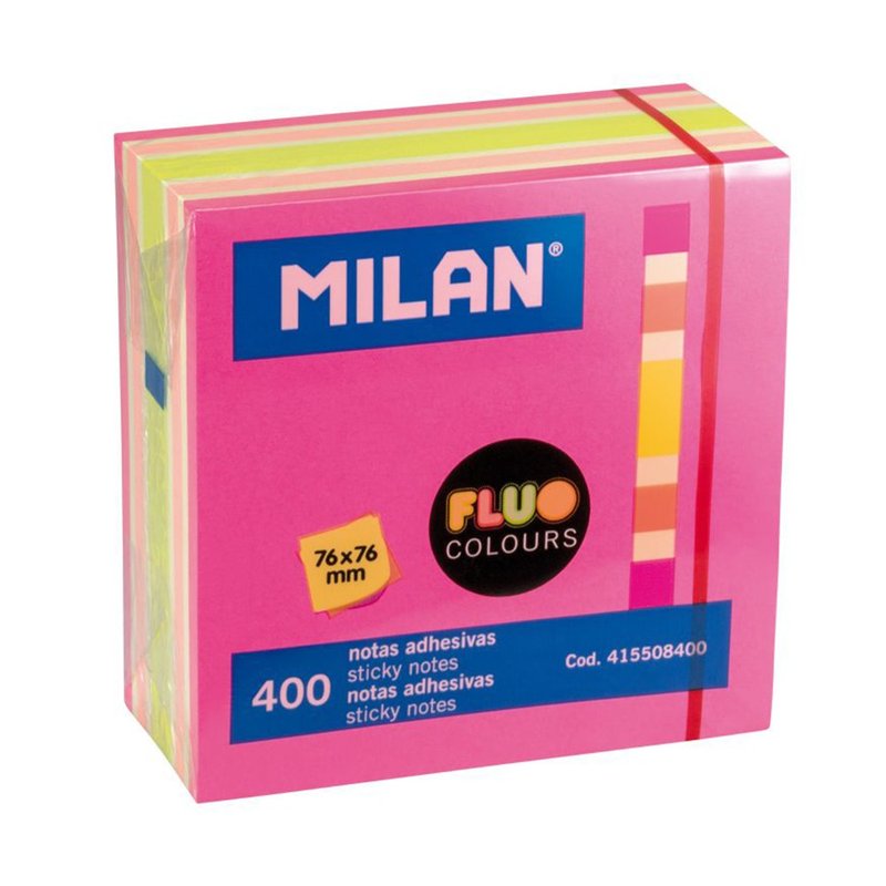 MILAN萤光便利贴_4色_76mm_400张 - 便条纸/标签贴 - 纸 多色