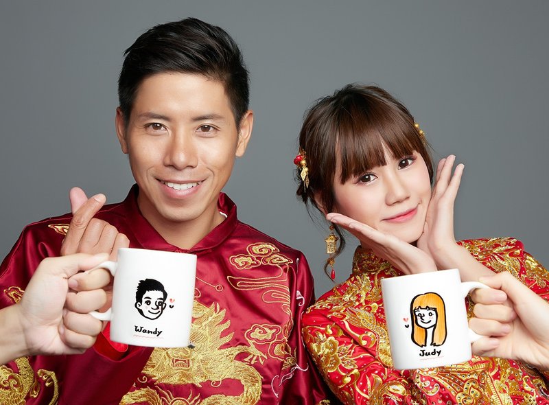 情人对杯_定制化 Q版人像_对杯/马克杯(一组2入) - 订制画像 - 瓷 