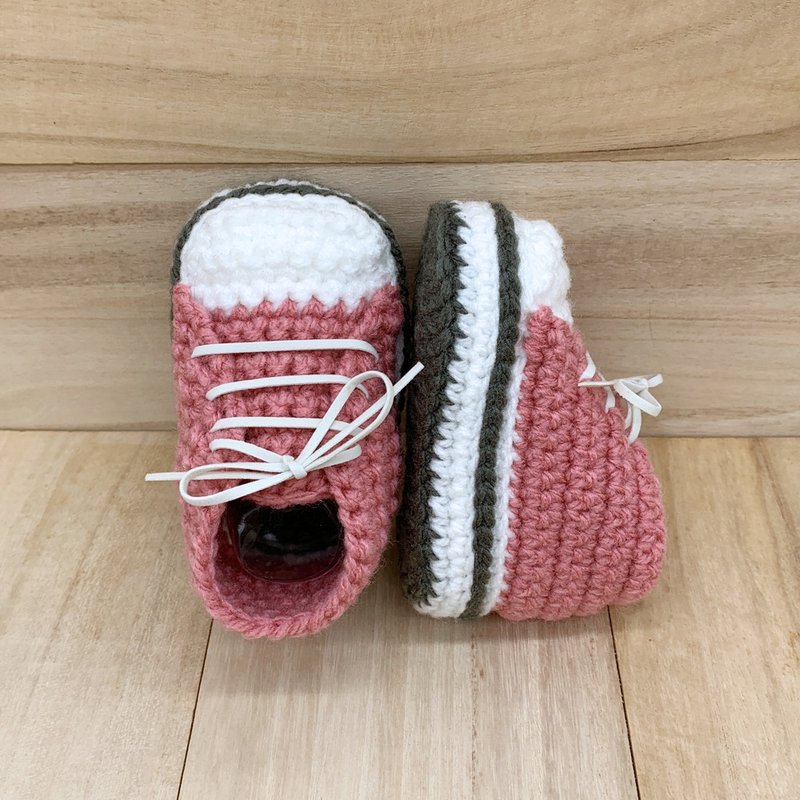 Stylish Baby Sneaker - Strong Pink Crochet Shoes - Handmade Toddler Booties - 童装鞋 - 压克力 粉红色