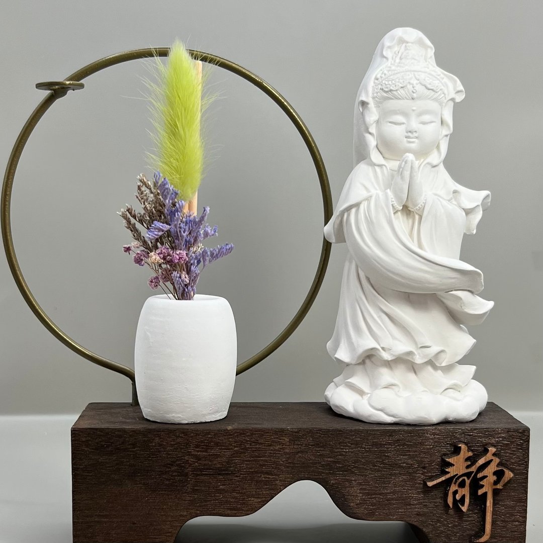 净念吉祥 观音33(一) 禅静盘组 艺术香氛扩香组合 居家摆饰 - 香薰/精油/线香 - 水泥 白色