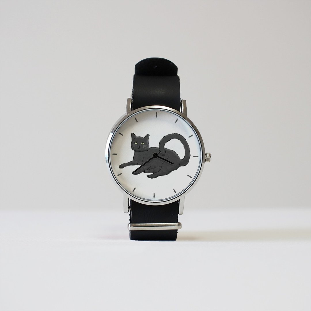 Kuroneko watch - 女表 - 其他金属 黑色
