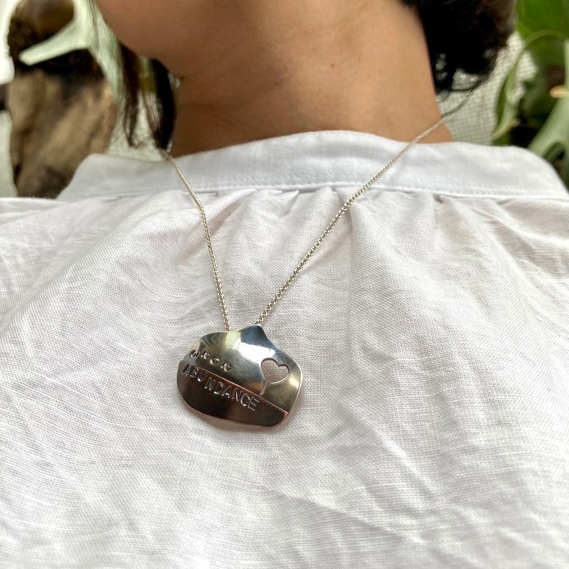 红铜纯银双色坠饰/可敲字,下单2位享85折,手作的诗台南金工diy - 金工/饰品 - 纯银 