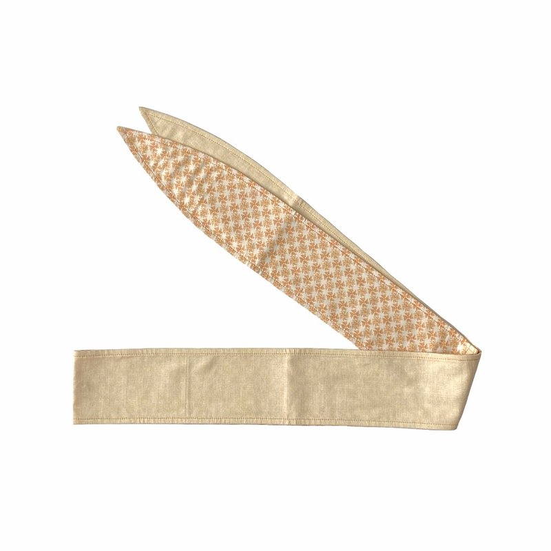 蜂蜜燕麦饼-自绑式手作发带 - 发带/发箍 - 棉．麻 黄色