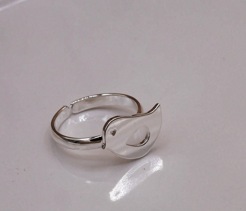 Handmade Little Bird Ring - Silver plated on brass Little Me by CASO jewelry - 戒指 - 其他金属 银色