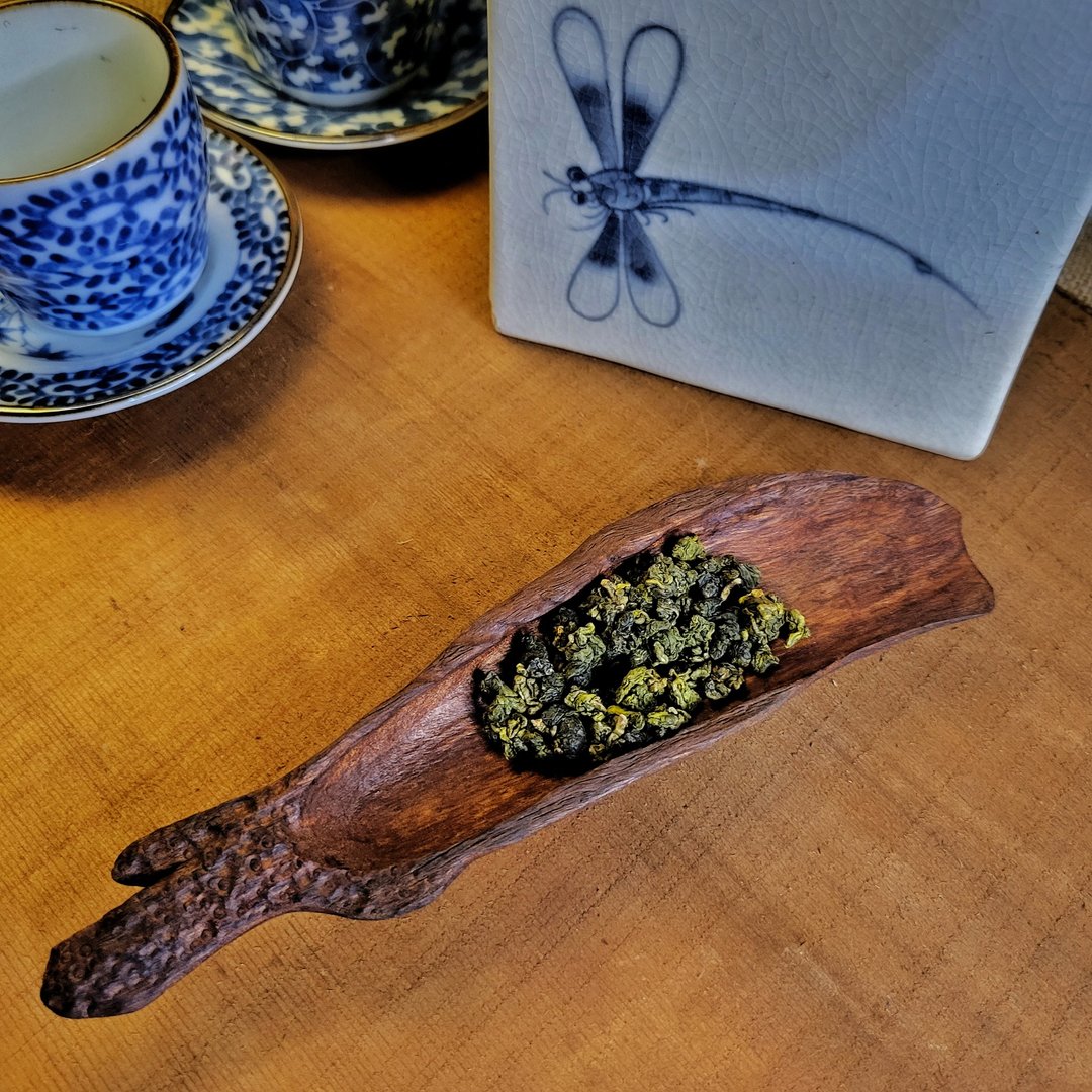 【孤品】手工木雕海漂木茶则/巧雕凌波鱼子/茶道茶匙/禅意茶器礼 - 茶具/茶杯 - 木头 金色