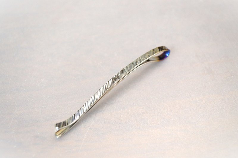 钛发夹・纯钛发夹・锋利锤眼・屁股蓝A63mm - 发饰 - 其他金属 银色