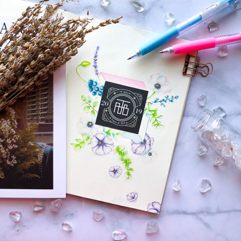 麦克笔手绘花艺系列—冬—纸胶带 - 纸胶带 - 纸 白色