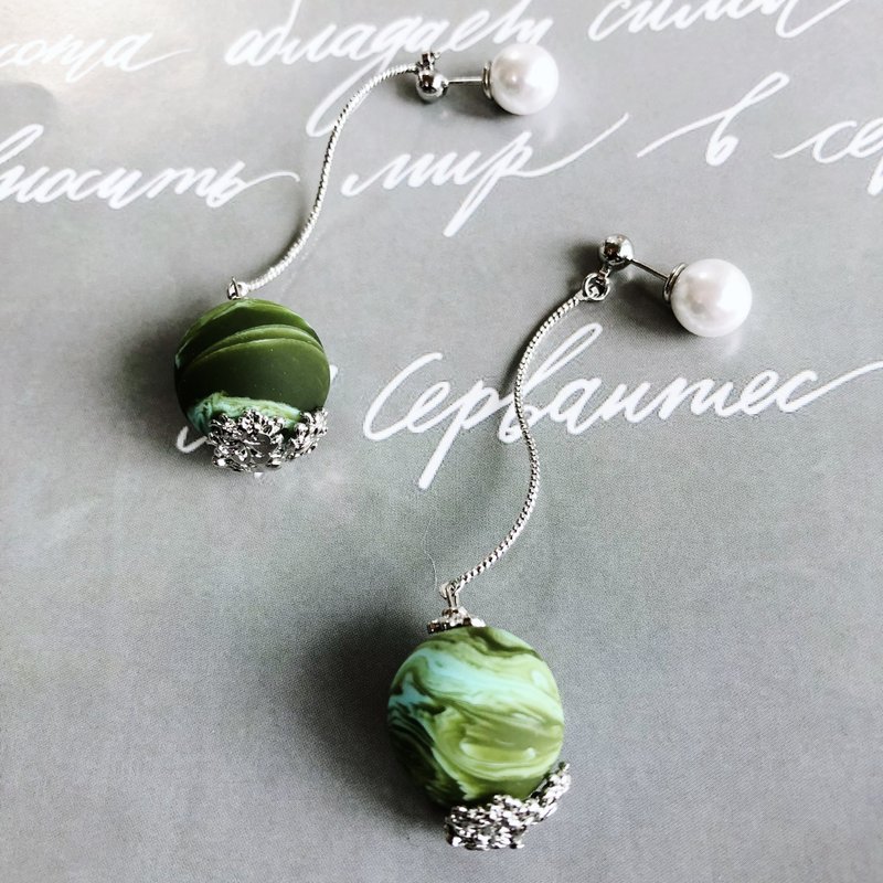 原创绿色耳环手链套系 - 手链/手环 - 其他材质 绿色