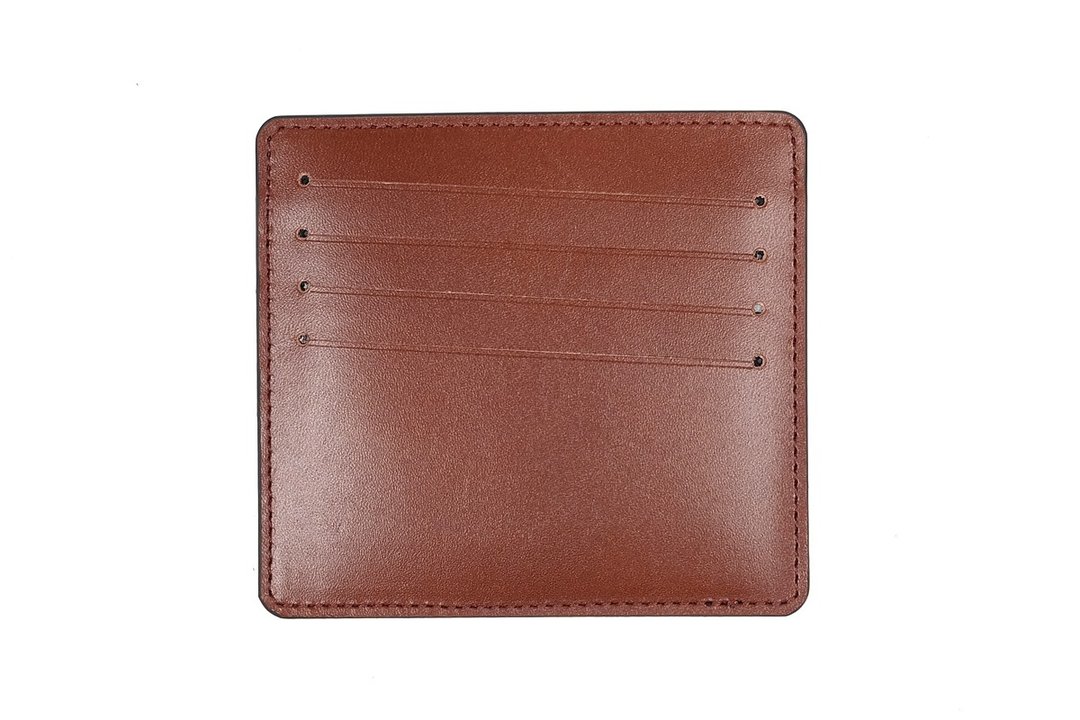 Handmade leather slim business card case / card holder (Redbrown) - 名片夹/名片盒 - 真皮 