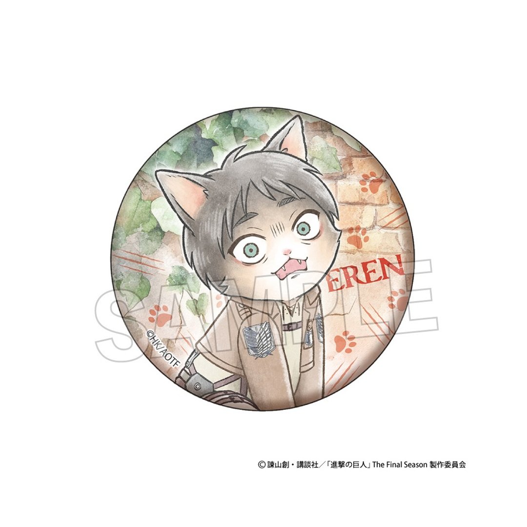进击的巨人 调查兵团猫猫 圆形徽章 艾连 - 徽章/别针 - 其他材质 多色
