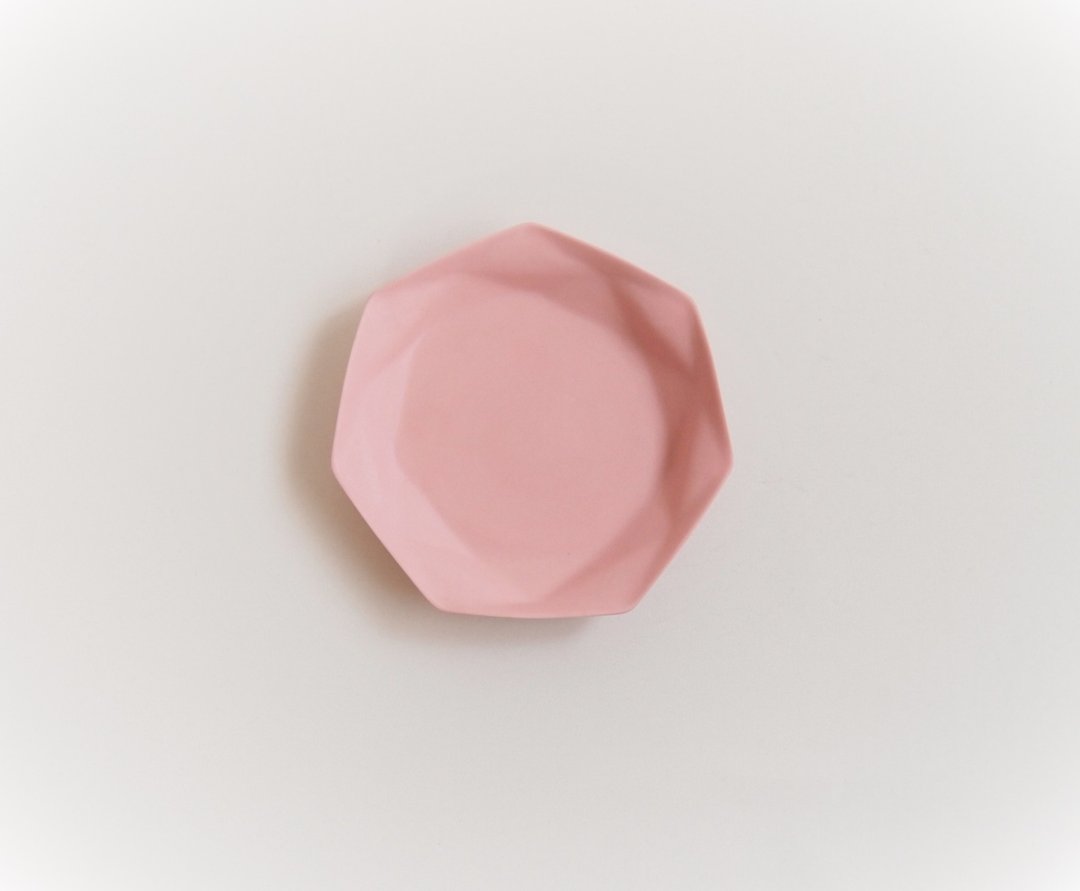 origami smallplate pink - 酒杯/酒器 - 陶 粉红色