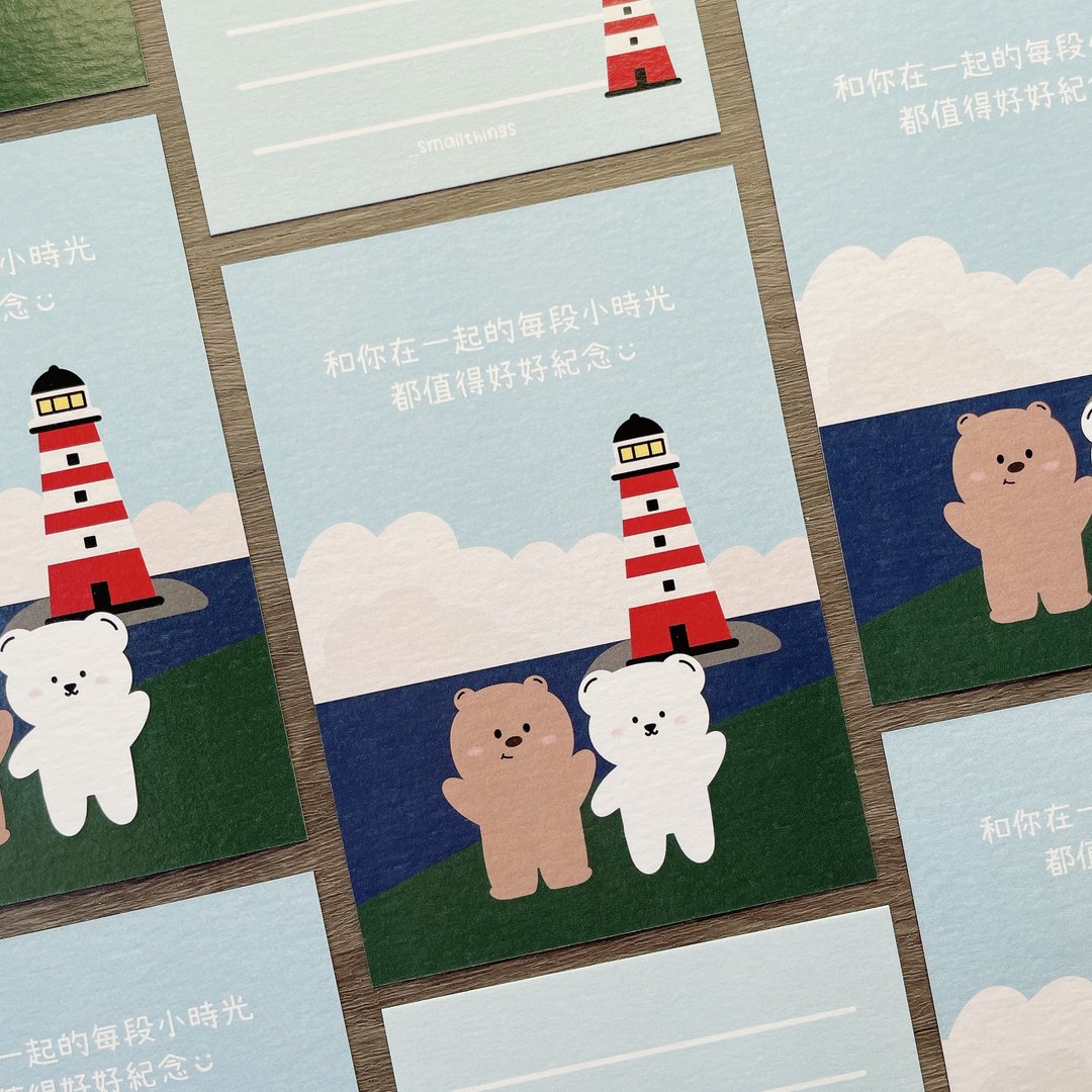 #40 _smallthings插画明信片(灯塔) - 卡片/明信片 - 纸 蓝色