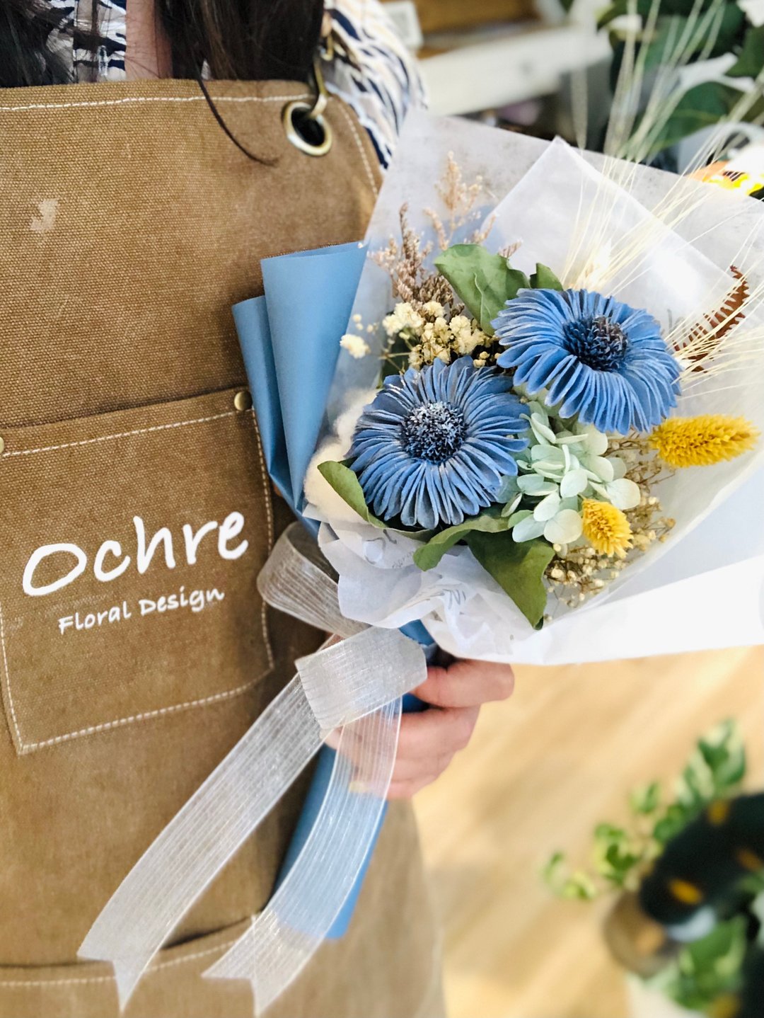 Ochre 各式花束-中型-蓝色系-干燥 韩式 毕业 情人 生日花束 - 干燥花/捧花 - 植物．花 蓝色