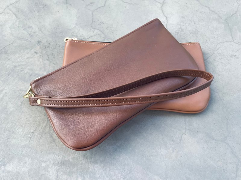 VULCAN pouches手机包 nappa牛皮 可放pro max 千钞 真皮拉链皮夹 - 皮夹/钱包 - 真皮 咖啡色