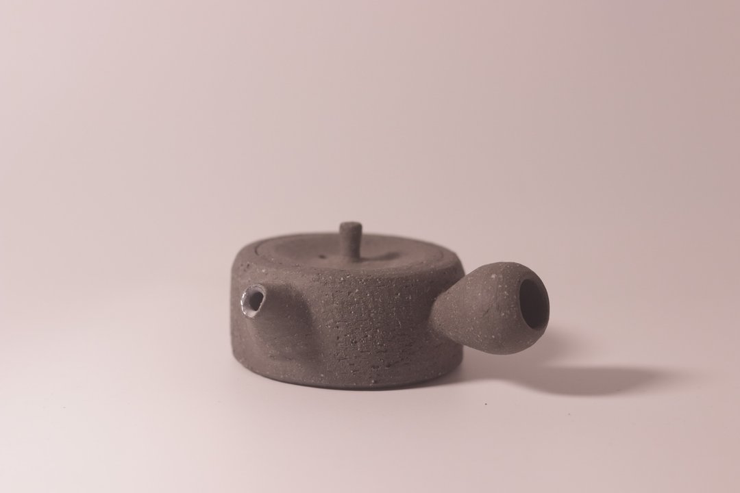 黑御影 侧把茶壶 - 茶具/茶杯 - 陶 灰色