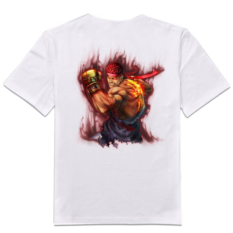 白色杀意隆T-shirt (街头霸王/快打旋风/Street Fighter系列) - 中性连帽卫衣/T 恤 - 棉．麻 