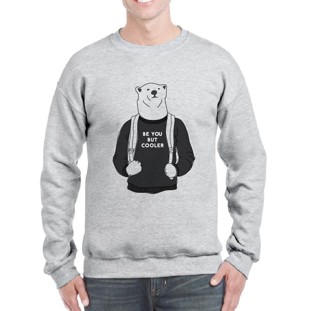 BE YOU BUT COOLER, Changeable color sweatshirt (Grey) - 中性连帽卫衣/T 恤 - 棉 灰色